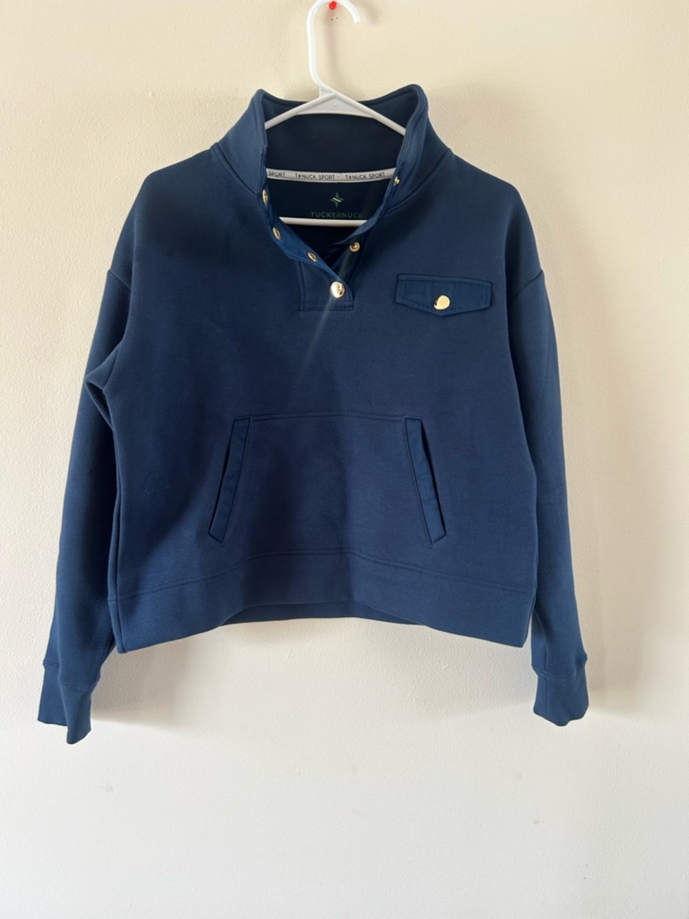 Tuckernuck Navy Gold-Snap Pullover Turtleneck Sweatshirt